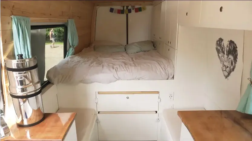 0354 Living in a DIY camper van after selling their house smallhometours.com 4
