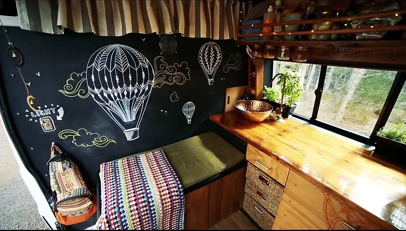0366 Lovely off grid convert van for full time living with coolest feature the pull out deck smallhometours.com 4