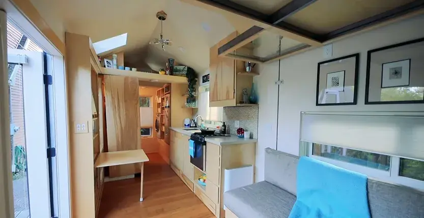 0384 Architecturally designed tiny house with secret shower smallhometours.com 1