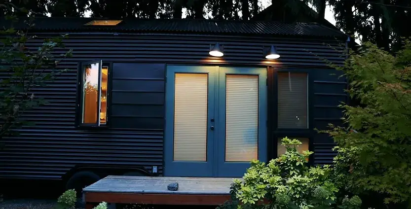 0384 Architecturally designed tiny house with secret shower smallhometours.com 4