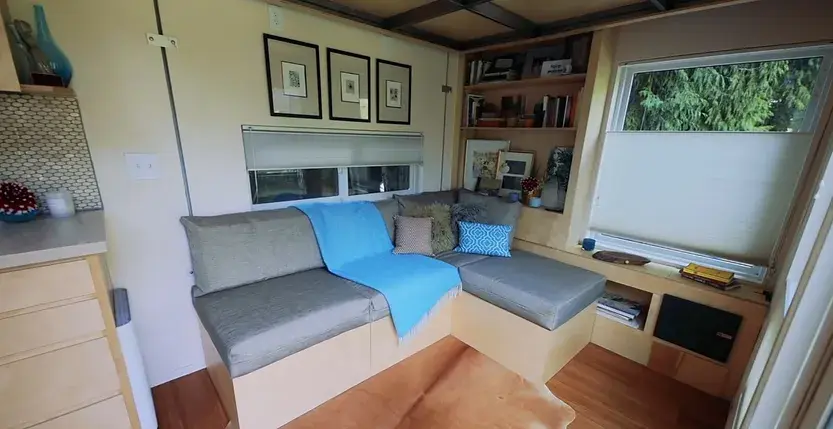 0384 Architecturally designed tiny house with secret shower smallhometours.com 5