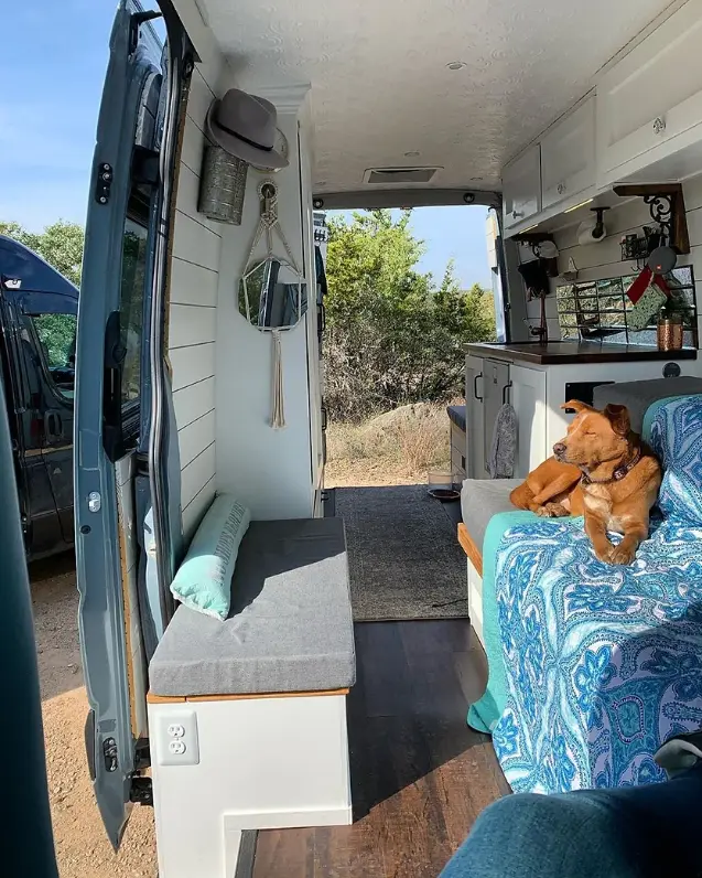 0408 Sprinter van interior Empty nester downsized vanlife smallhometours.com 2