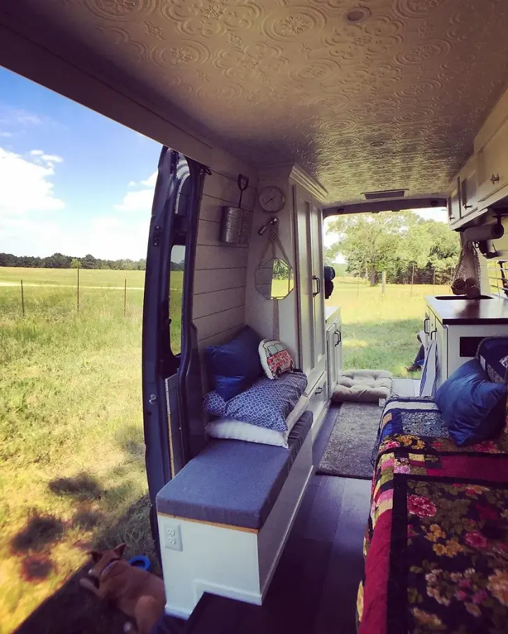 0408 Sprinter van interior Empty nester downsized vanlife smallhometours.com 3