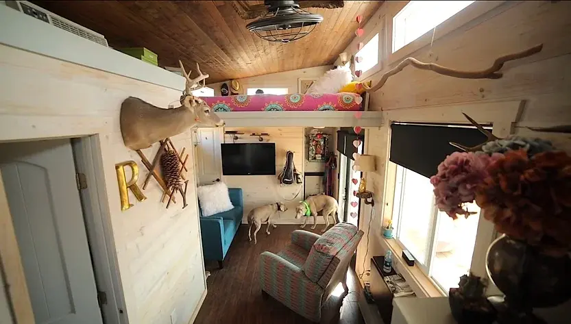 0409 Womans Eclectic 10 wide tiny house in small house retirement communities smallhometours.com 1