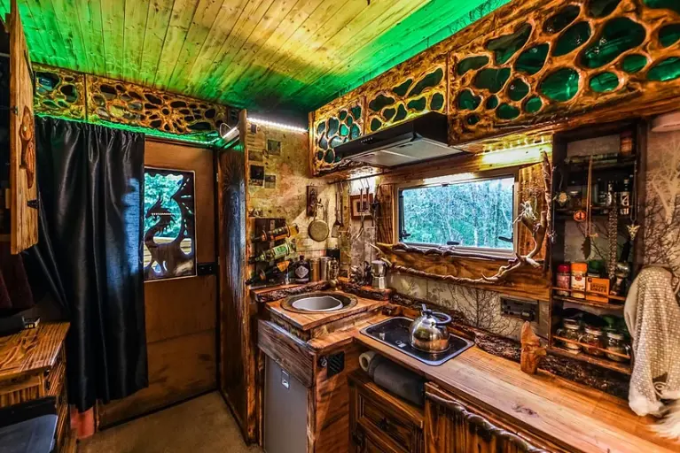 0411 Retired police officer follow his dream of converting a van in Lord Of The Rings smallhometours.com 4