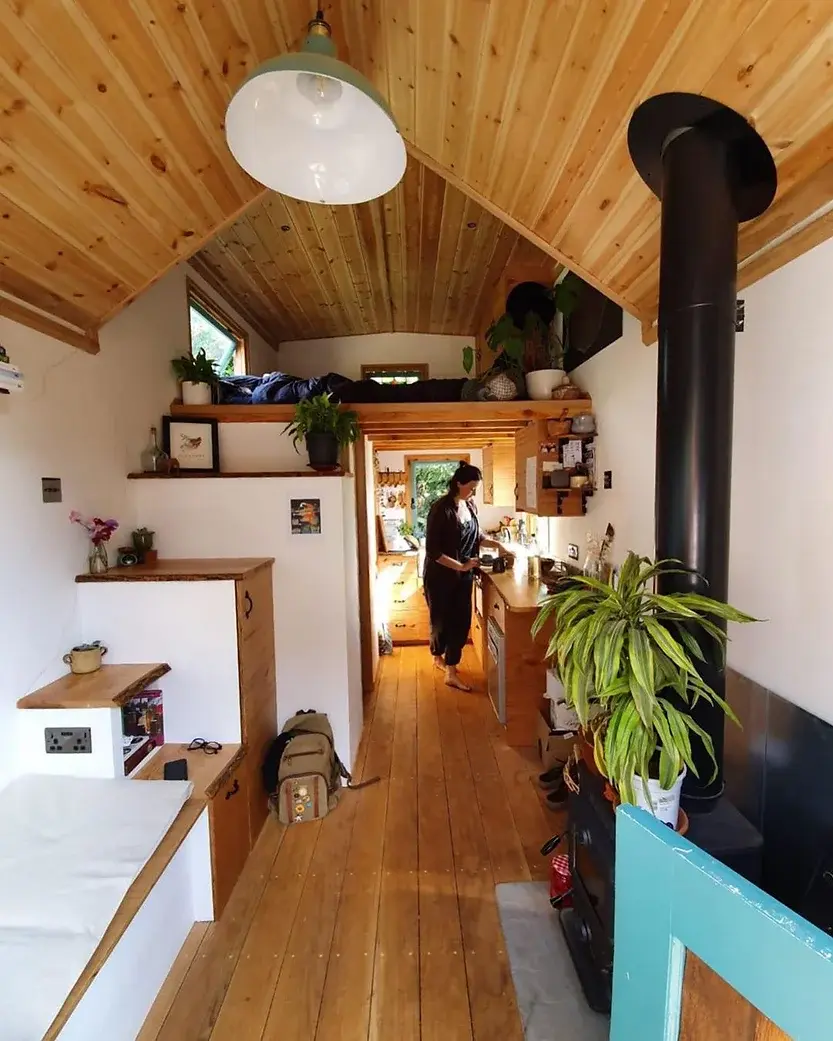 0413 Inspiring young woman has turned her love of woodworking by building her very own off grid home smallhometours.com 2