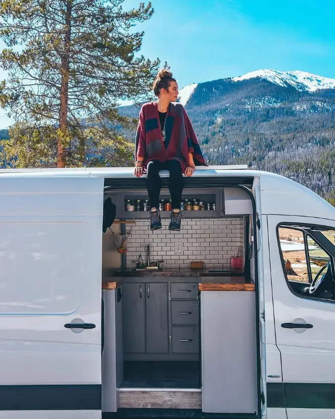 0422 A solo female traveler in a converted van with her puppy living on the road can be an incredible smallhometours.com 5