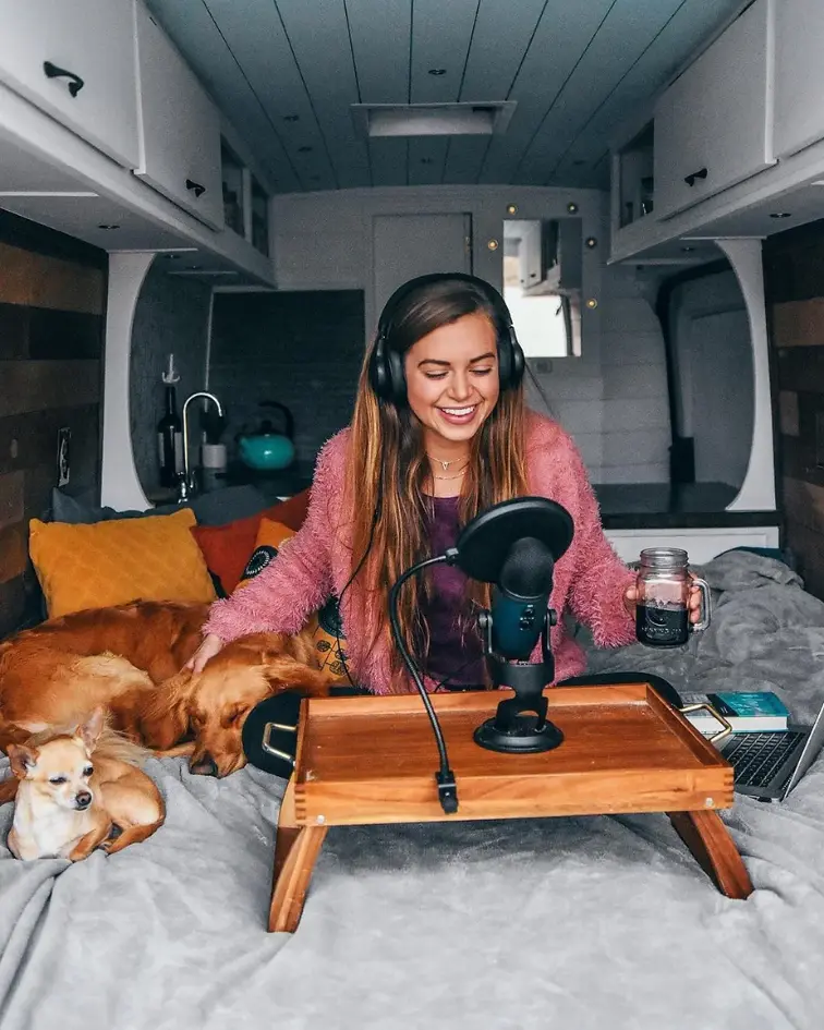 0422 A solo female traveler in a converted van with her puppy living on the road can be an incredible smallhometours.com 6