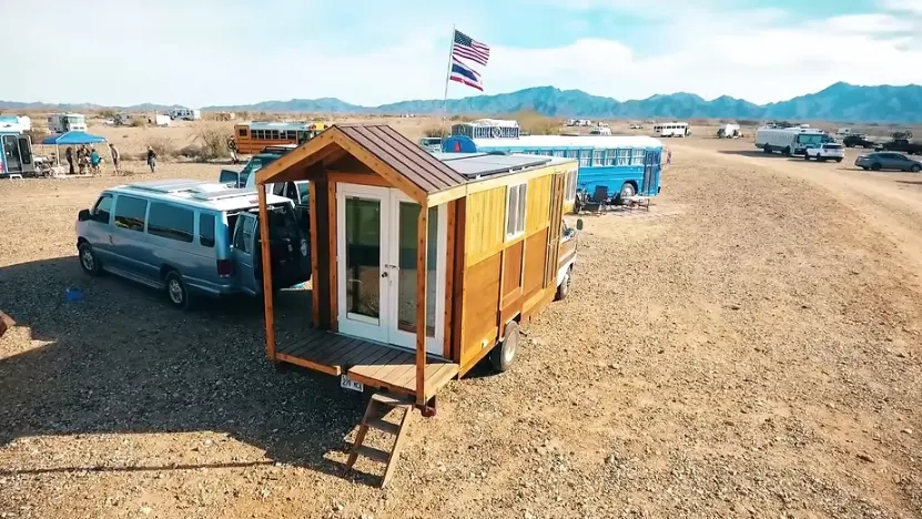 0425 Custom DIY tiny house box truck built with recycled materials smallhometours.com 3