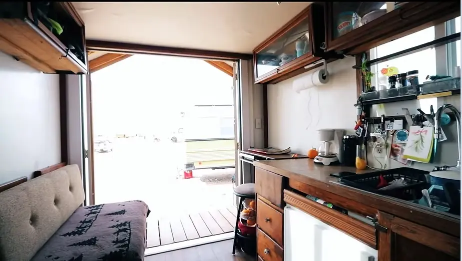 0425 Custom DIY tiny house box truck built with recycled materials smallhometours.com 4