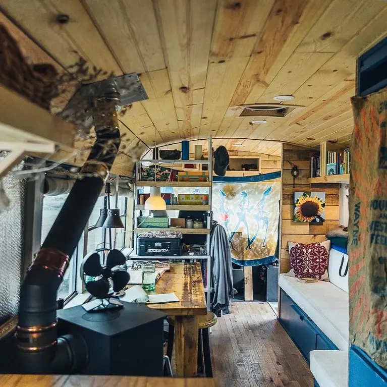 0437 A true apartment on wheels The most cleverly designed school bus conversion smallhometours.com 2