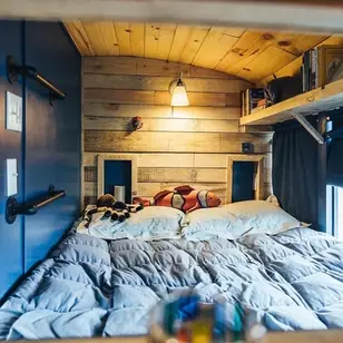 0437 A true apartment on wheels The most cleverly designed school bus conversion smallhometours.com 4