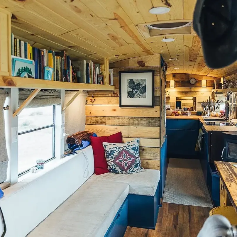 0437 A true apartment on wheels The most cleverly designed school bus conversion smallhometours.com 5