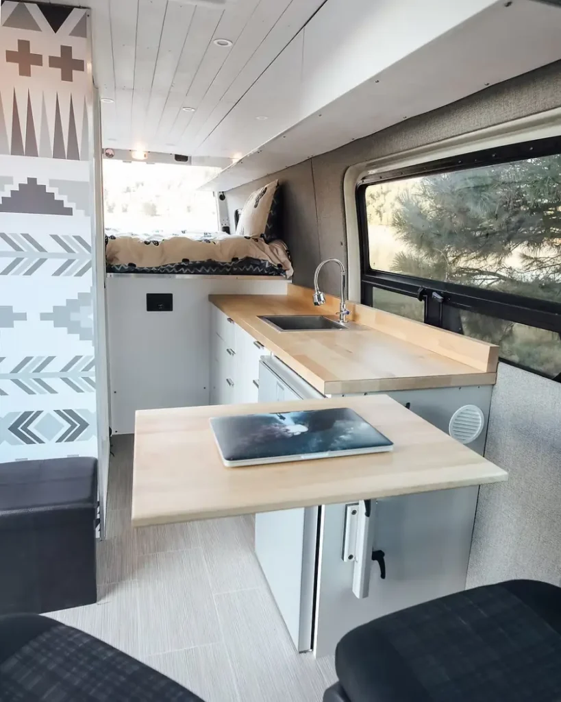 0443 Off grid van life w bathroom solar life on the road smallhometours.com 1