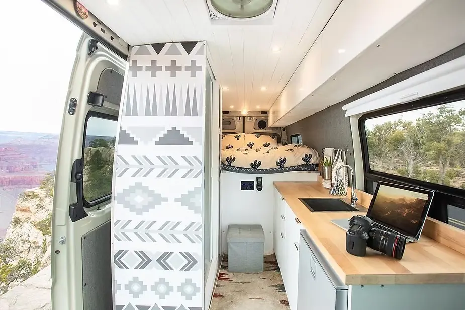 0443 Off grid van life w bathroom solar life on the road smallhometours.com 5