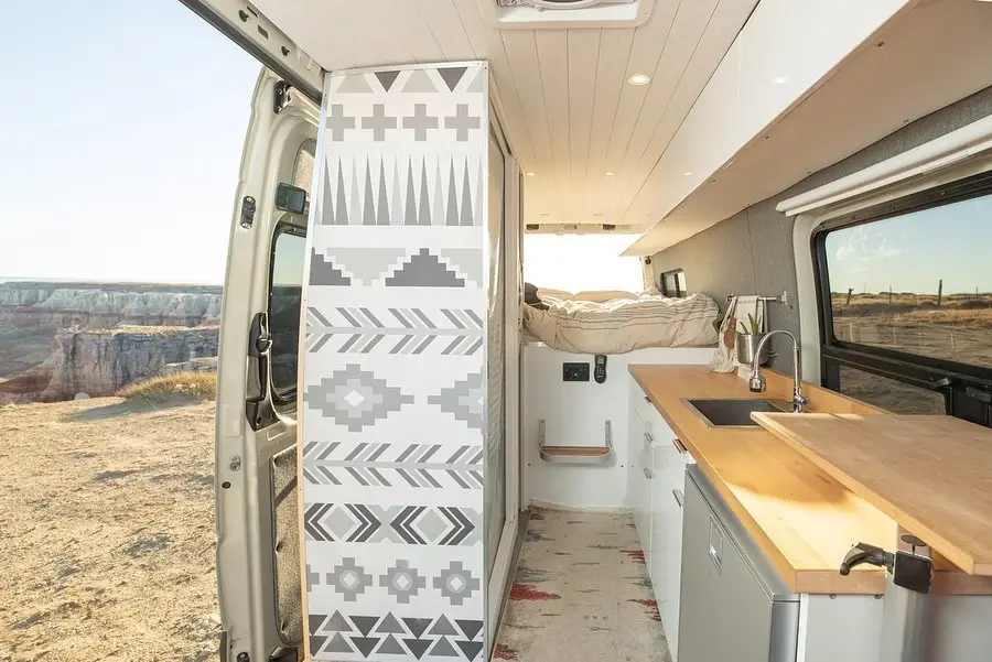 0443 Off grid van life w bathroom solar life on the road smallhometours.com 6