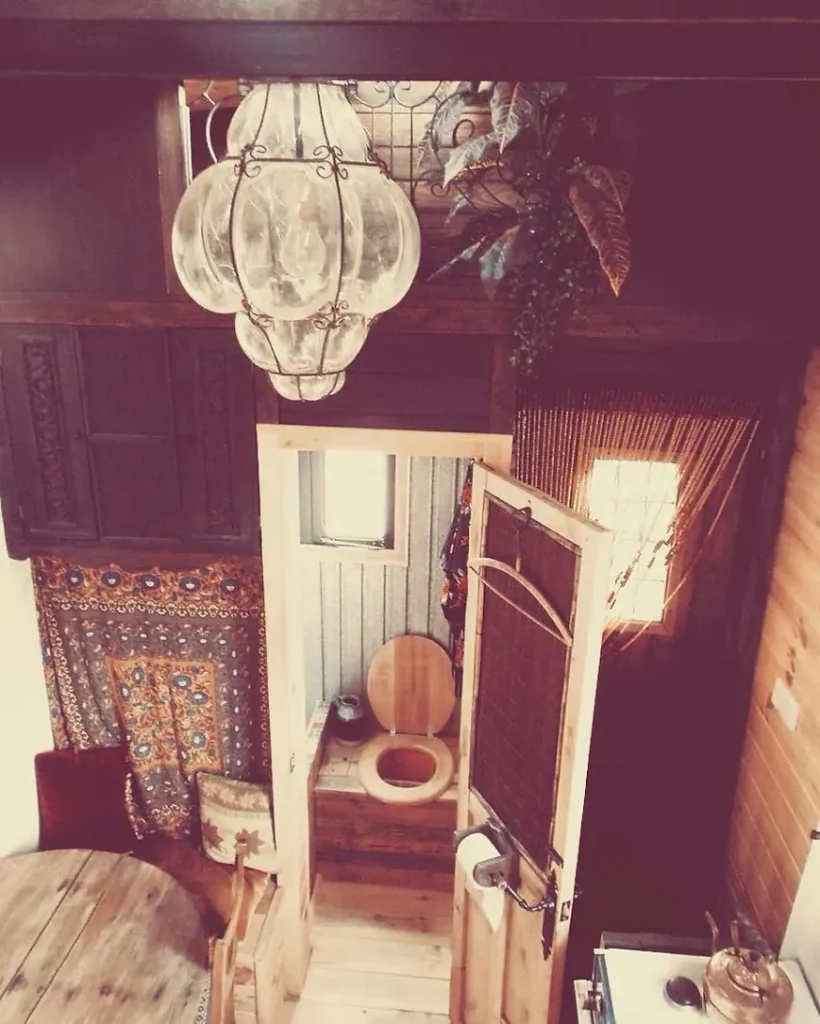 0447 Women builds a tiny house for only 5000 E from a old van base smallhometours.com 3