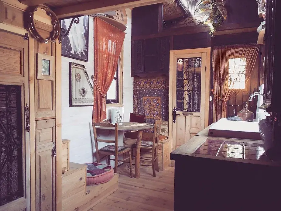 0447 Women builds a tiny house for only 5000 E from a old van base smallhometours.com 6