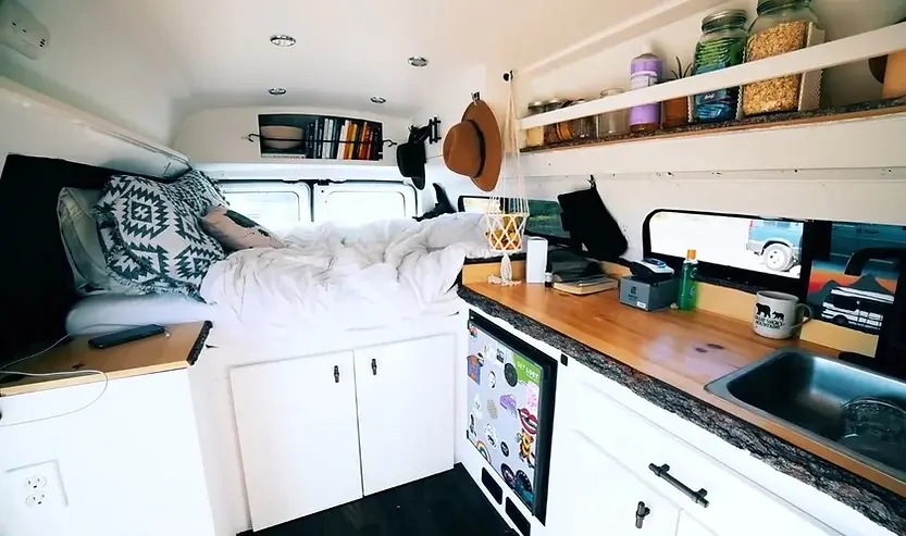 0464 Her 1997 Ford Econoline DIY camper van conversion finding freedom on the road smallhometours.com 3
