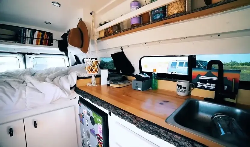 0464 Her 1997 Ford Econoline DIY camper van conversion finding freedom on the road smallhometours.com 4