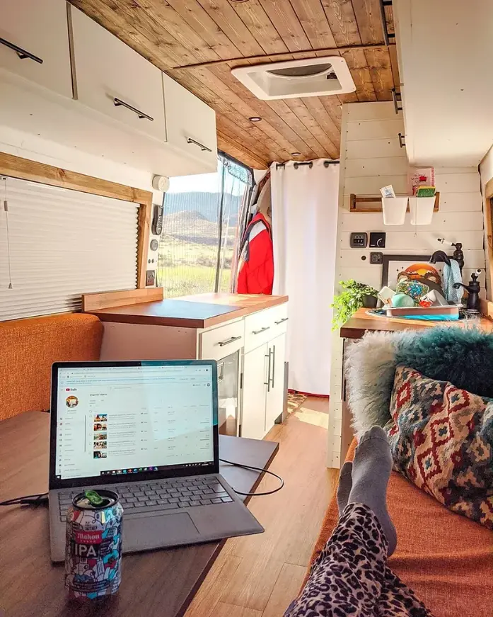 0472 DIY Mercedes sprinter van conversion Full bathroom off grid tiny home smallhometours.com 4