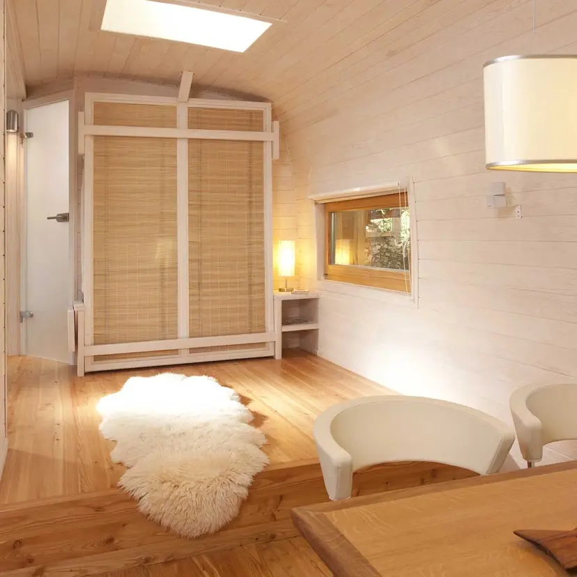 0481 Stunning tiny house with frameless glass determines the feeling of space smallhometours.com 6