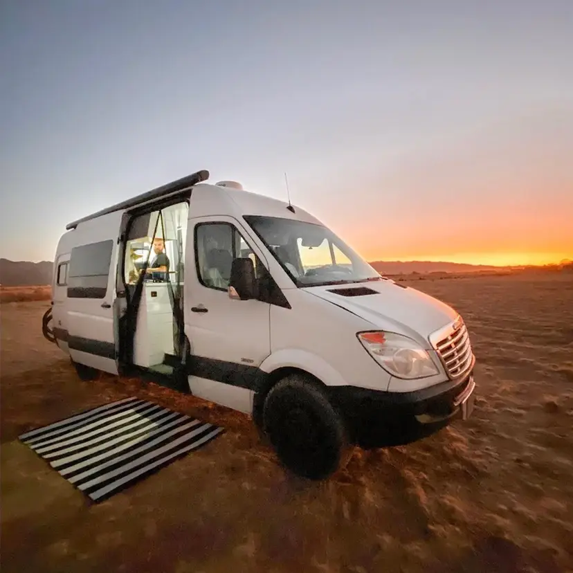 0493 Family of 3 their beautiful promaster van conversion smallhometours.com 9
