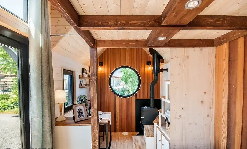 0494 Comfortable tiny house with an angled staircase with integrated storage smallhometours.com 3