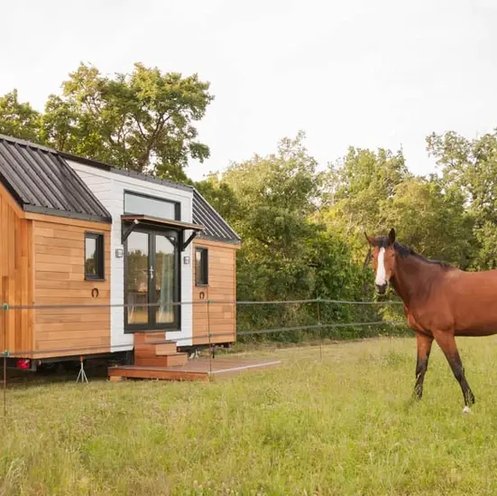 0494 Comfortable tiny house with an angled staircase with integrated storage smallhometours.com 8
