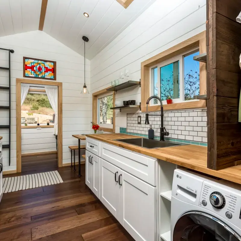 0496 Stunning 26 custom tiny house with a unique downstairs sleepingliving room smallhometours.com 7