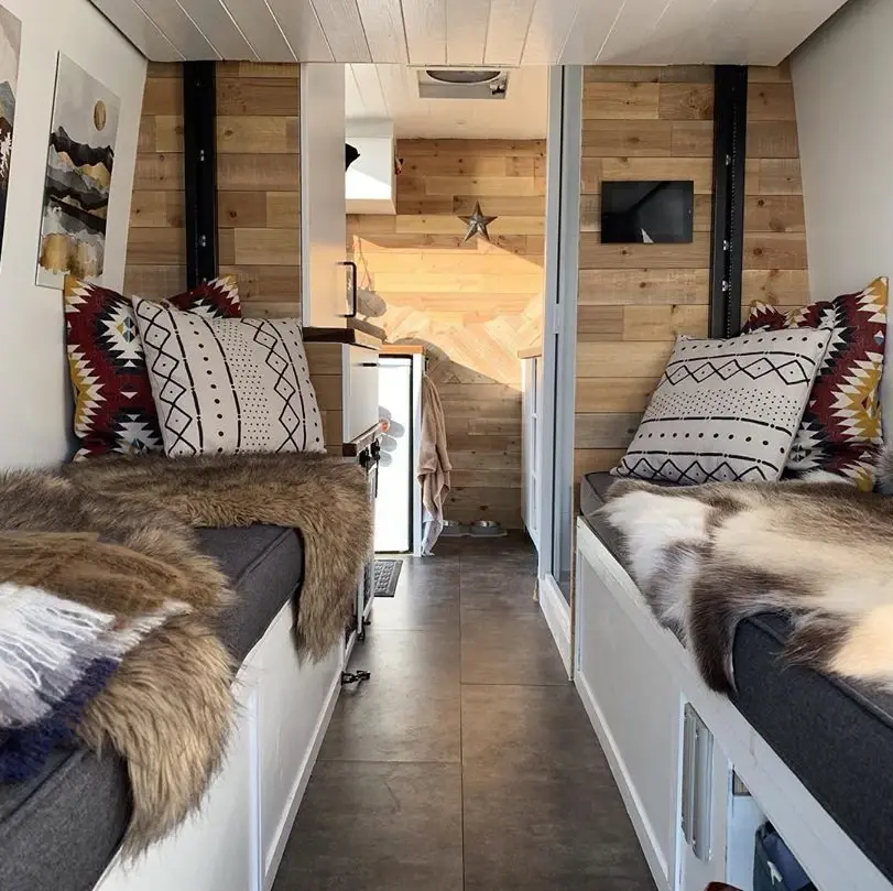 0504 Lovely 2014 Mercedes sprinter conversion with recycled scaffold boards stained smallhometours.com 5
