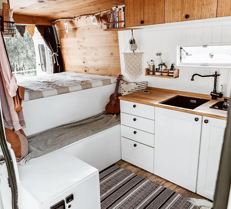 0506 Cozy home made campervan exploring Europe smallhometours.com 5