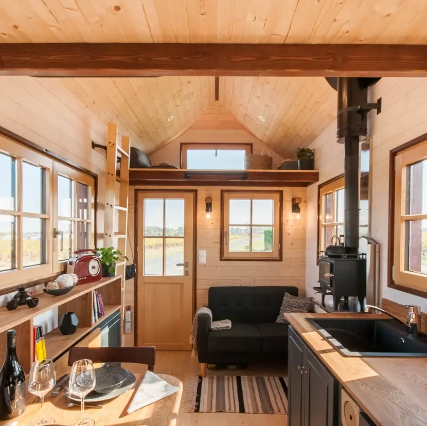 0509 Beautiful tiny house on wheels with half timbering smallhometours.com 3