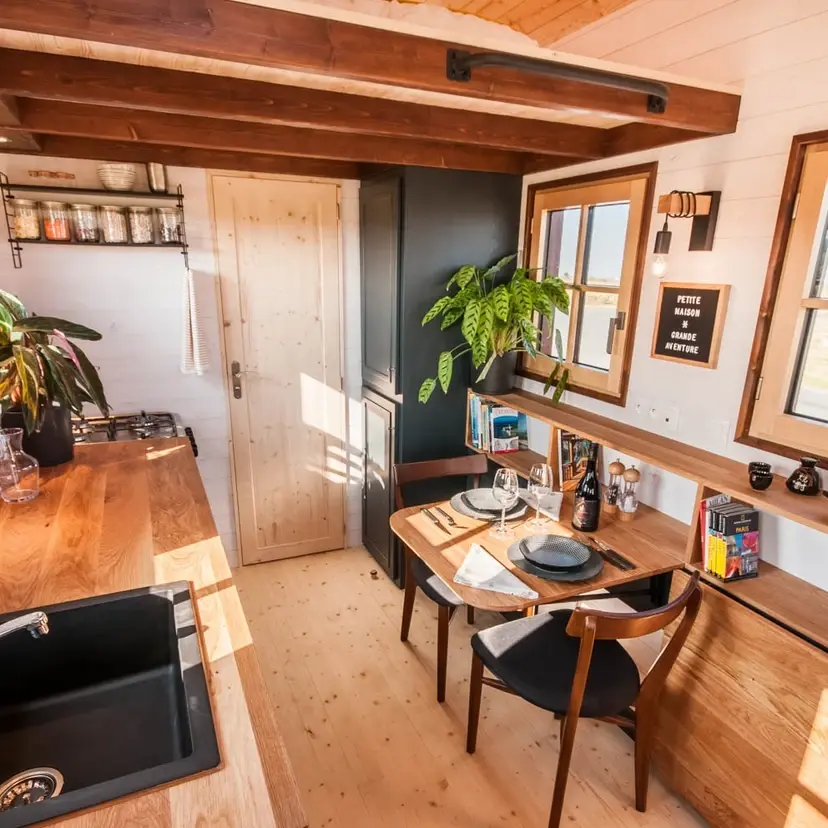 0509 Beautiful tiny house on wheels with half timbering smallhometours.com 6