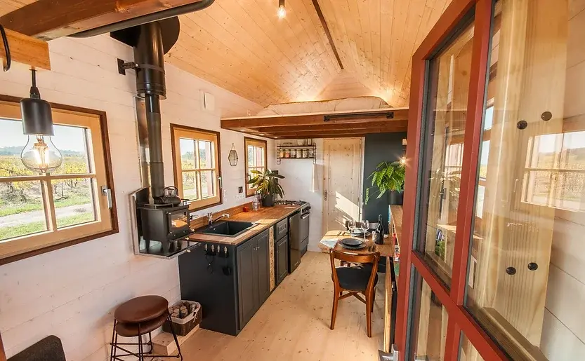 0509 Beautiful tiny house on wheels with half timbering smallhometours.com 7