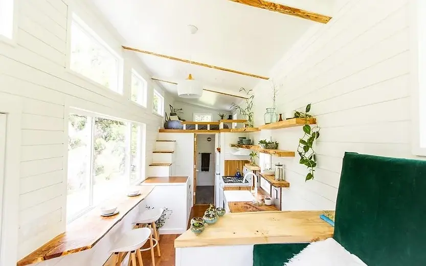 0519 Gorgeous natural modern 30ft tiny house smallhometours.com 11