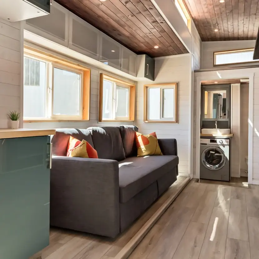 0521 Spectacular expanding tiny house that goes from 8 ft wide to 16 ft wide at the push of a button smallhometours.com 11