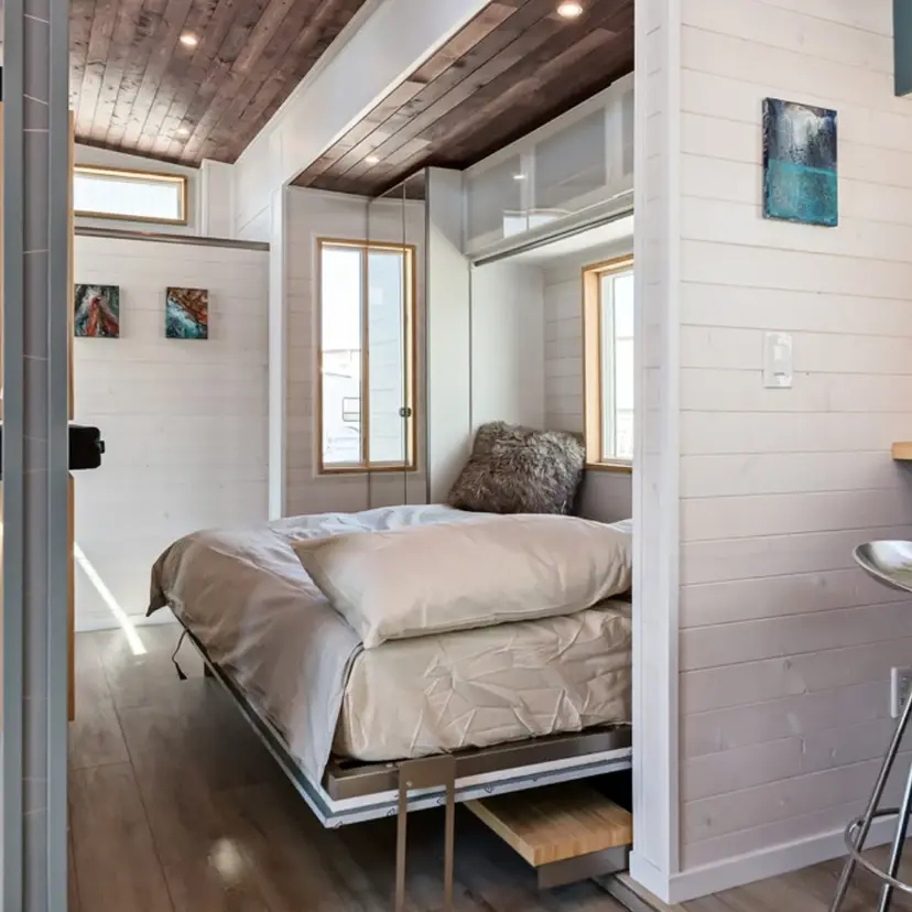 0521 Spectacular expanding tiny house that goes from 8 ft wide to 16 ft wide at the push of a button smallhometours.com 7