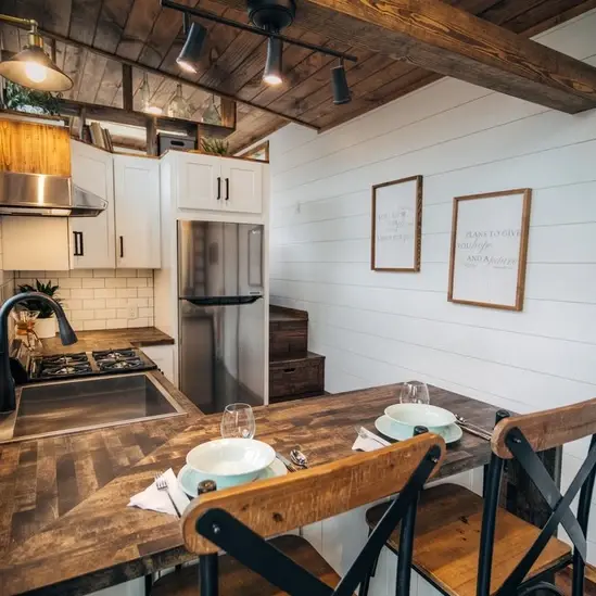 0531 Gorgeous charming 32 ft tiny house on a gooseneck trailer smallhometours.com 1