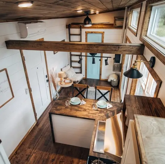 0531 Gorgeous charming 32 ft tiny house on a gooseneck trailer smallhometours.com 2