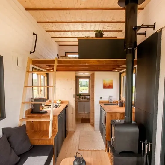 0539 Gorgeous tiny house with a lovely officeliving room smallhometours.com 1
