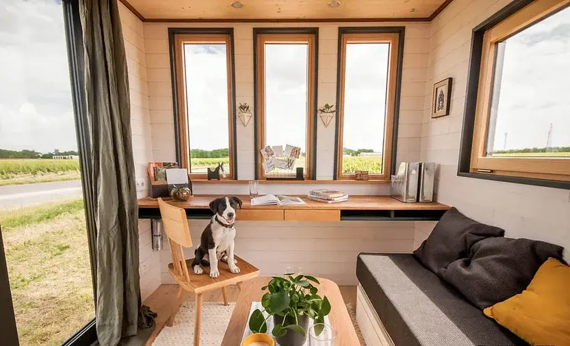 0539 Gorgeous tiny house with a lovely officeliving room smallhometours.com 2