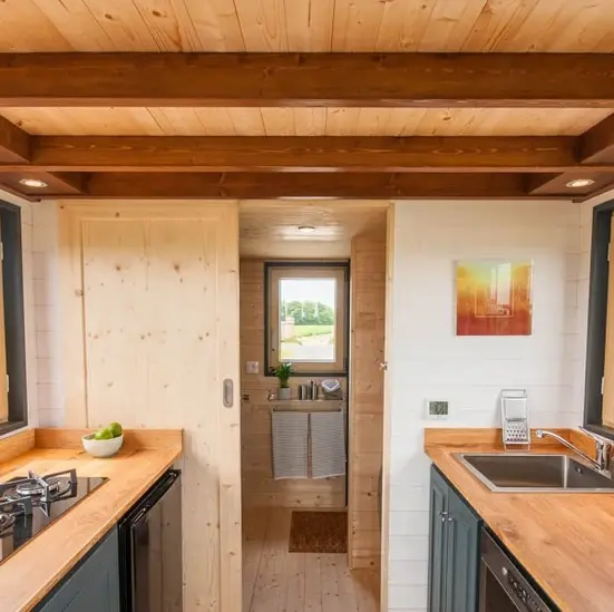 0539 Gorgeous tiny house with a lovely officeliving room smallhometours.com 6