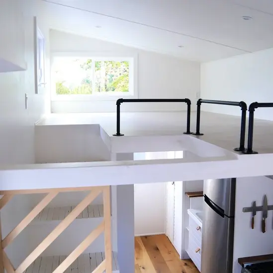 0545 Beautiful tiny house built on a 30 x 8.5 triple axel iron eagle trailer smallhometours.com 3