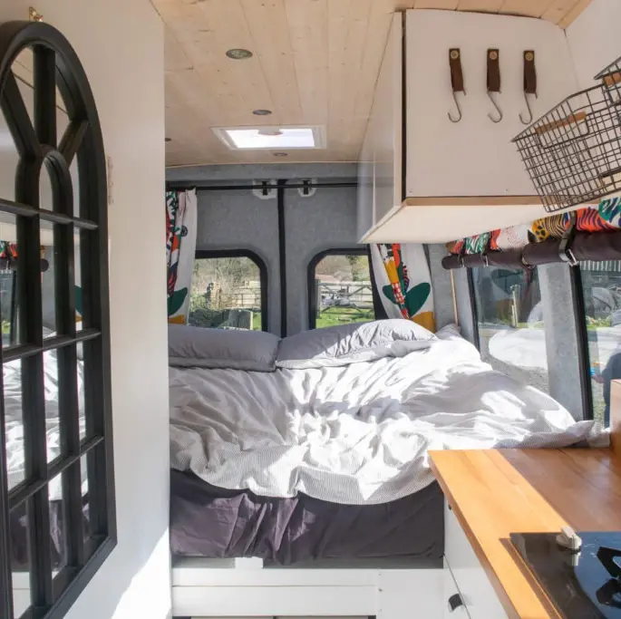 0546 Gorgeous off grid Mercedes sprinter long wheelbase with full bathroom smallhometours.com 7