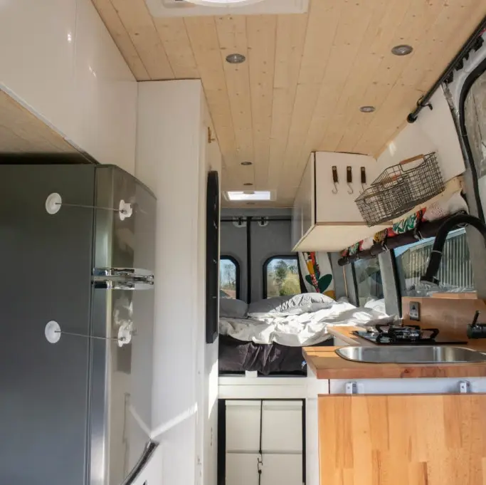 0546 Gorgeous off grid Mercedes sprinter long wheelbase with full bathroom smallhometours.com 9