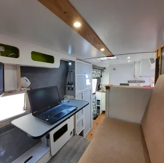 0584 Handcrafted Mercedes sprinter build with re claimed and ecological materials as possible smallhometours.com 10