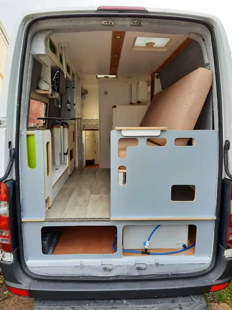 0584 Handcrafted Mercedes sprinter build with re claimed and ecological materials as possible smallhometours.com 6