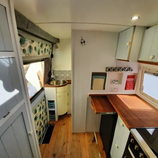 0584 Handcrafted Mercedes sprinter build with re claimed and ecological materials as possible smallhometours.com 9