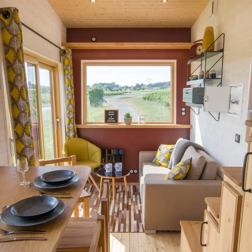 0591 Beautiful tiny house with contemporary architecture and skylight room smallhometours.com 4